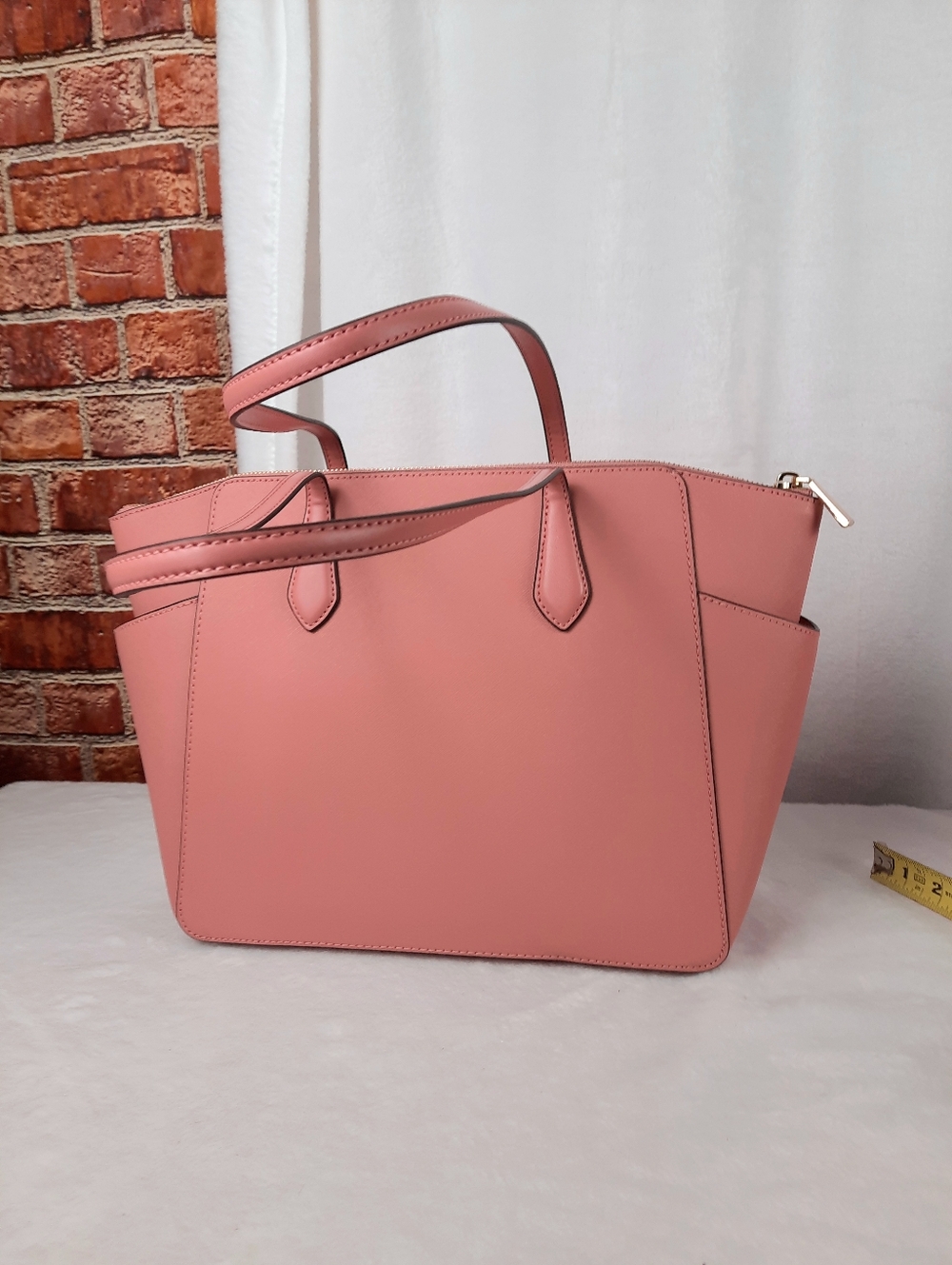 Michael Kors Genuine Saffiano Leather Blush Pink Tote Bag - Picture 4 of 16